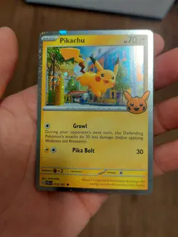 Pokemon TCG Pikachu 018/091 PAF TRICK OR TRADE Cosmos Holo Double Swirl 💫💫 NM - Image 2