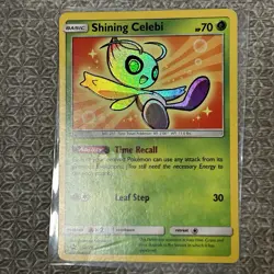 Pokemon Shining Celebi SM79 Sun & Moon Black Star Promo Shining Legends LP - Image 1