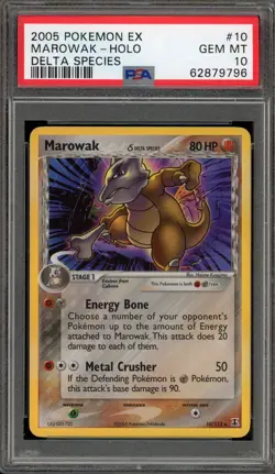 Pokemon Marowak EX Delta Species Holo Rare #10 PSA 10 Gem Mint - Image 1