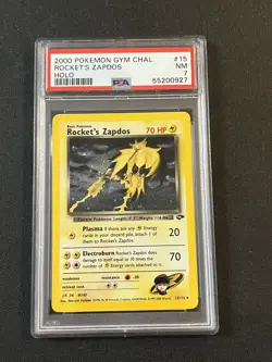 2000 POKEMON GYM CHALLENGE 15/132 ROCKET'S ZAPDOS HOLO PSA 7 - Image 1