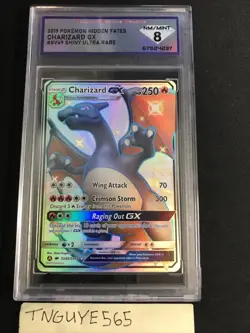 2019 Pokemon Sun & Moon Hidden Fates Charizard GX SV49/SV94 DSG 8 NM-MINT - Image 1