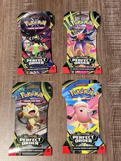 Pokemon Mega Evolution Perfect Order Booster Packs Lot (4x) - Image 1