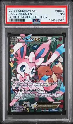 2016 POKEMON XY GENERATIONS RADIANT COLL #RC32 FULL ART/SYLVEON EX PSA 7 - Image 1