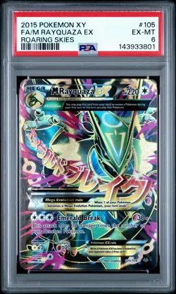 2015 POKEMON XY ROARING SKIES #105 FULL ART/M RAYQUAZA EX PSA 6 - Image 1
