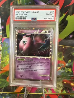 2010 Pokemon Triumphant Mew Holo #97 Heartgold & Soulsilver NM-MT PSA 8 - Image 1