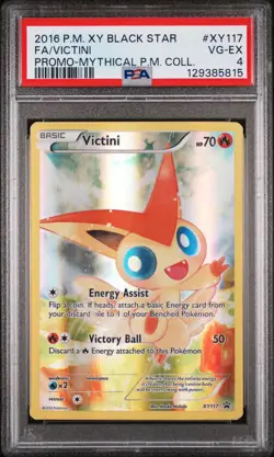 2016 POKEMON XY BLACK STAR PROMO MYTHICAL POKEMON COLL FULL ART/VICTINI PSA 4 - Image 1