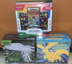 Pokemon TCG Ascended Heroes First Partners Collection & ETB Sealed Lot Of 3 NEW! - Image 1