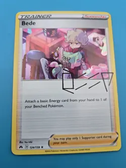 Pokemon TCG Bede 124/159 Crown Zenith Holo LP - Image 1