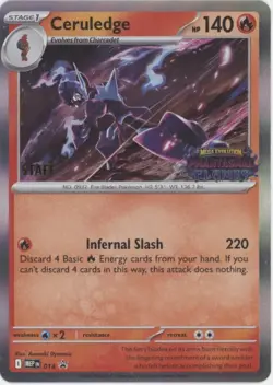Ceruledge Pokemon Phantasmal Flames Staff Promo #014 - Image 1