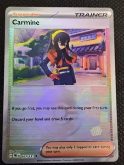 Pokemon TCG Carmine 103/131 Reverse Holo Pokeball Prismatic Evolutions NM - Image 1