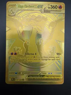 Pokemon Mega Charizard x Ex 130/094 Gold Phantasmal Flames NM - Image 1