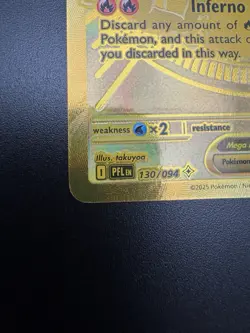Pokemon Mega Charizard x Ex 130/094 Gold Phantasmal Flames NM - Image 5