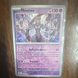 Pokemon Mewtwo 150/165 Sv: Scarlet & Violet 151 Rare Reverse Holo 130 HP - Image 1