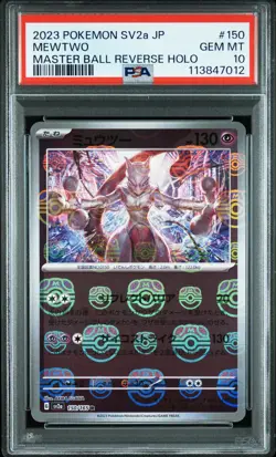 Mewtwo 150/165 Master Ball Reverse Holo Sv2a 151 Pokemon Japanese PSA 10 - Image 1