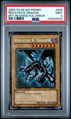 2002 Yu-Gi-Oh! Red-Eyes B. Dragon BPT Limited Edition Secret Rare PSA 9 REVERSE - Image 1