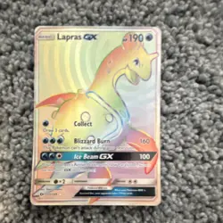 Pokemon Lapras GX Secret Rare Full Art Holo SM Base Set 151/149 Water Card - Image 1