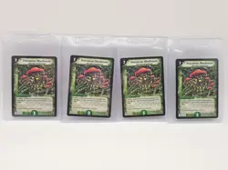 Duel Masters Cards TCG - Poisonous Mushroom - DM-01 - 4 Card Lot - Playset - Image 1