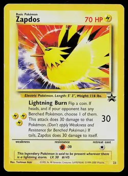 Pokemon Card Wizards Black Star Promos Zapdos 23 Promo - Image 1