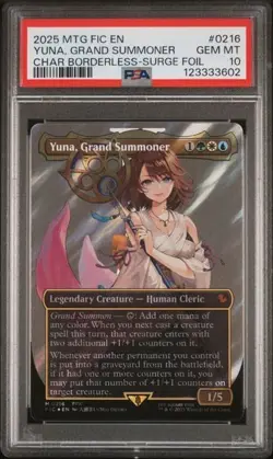 PSA 10 Yuna, Grand Summoner 0216 Surge Foil 2025 MTG Final Fantasy Commander - Image 1