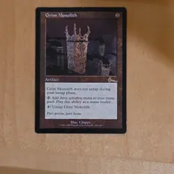 Wizards Grim Monolith Artifact Urza's Legacy Rare Regular MTG 1999 Chippy - Image 1