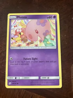 Pokemon TCG Munna 88/236 SM Sun & Moon Unified Minds Reverse Holo Eevee Pikachu - Image 4