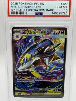 Mega Sharpedo ex 127/094 Pokemon Phantasmal Flames SIR Gem Mint PSA 10 - Image 1