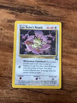 Pokemon TCG Team Rockets Meowth Black Star Promo Card #18 LP - Image 1