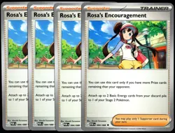 Pokemon TCG 4x Rosa's Encouragement 084/088 2026 POR Uncommon Playset - NM/LP - Image 1