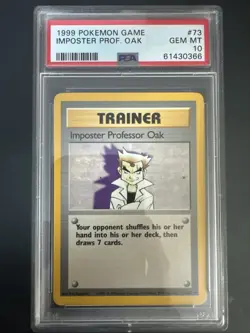 1999 Pokemon Game Imposter Prof. Oak Gem Mt 10 - Image 1