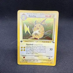 Pokemon Fossil Holo Rare Raichu 1st Edition 14/62 NM 🔥 - Image 1