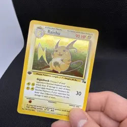 Pokemon Fossil Holo Rare Raichu 1st Edition 14/62 NM 🔥 - Image 2