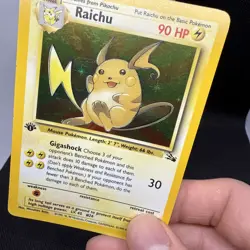 Pokemon Fossil Holo Rare Raichu 1st Edition 14/62 NM 🔥 - Image 3