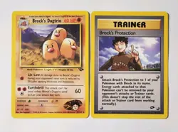 Pokemon Gym Challenge Card Brock's Dugtrio 22/132, Brock's Protection 101/132 - Image 1