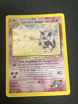 Pokemon Sabrina's Gengar 14/132 Gym Challenge Holo Rare LP - Image 1