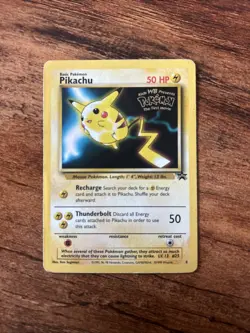 Pikachu (WB Pokemon The First Movie) #4 WOTC Black Star Promo Stamped MP - Image 1