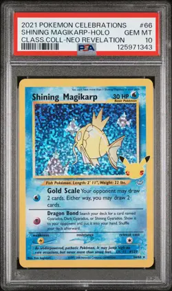 2021 POKEMON CELEBRATIONS CLASSIC COLL #66 SHINING MAGIKARP-HOLO PSA 10 - Image 1