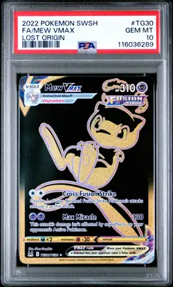 2022 POKEMON SWORD & SHIELD LOST ORIGIN #TG30 FULL ART/MEW VMAX PSA 10 - Image 1