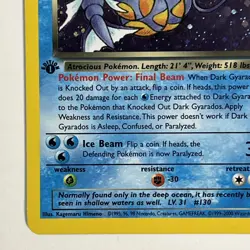 Dark Gyarados 8/82 Team Rocket Holo 1st Edition Pokemon - Image 5