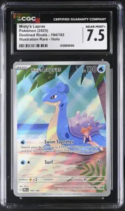 Misty's Lapras *CGC 7.5* Illustration Rare *Destined Rivals* #194 * Pokemon - Image 1