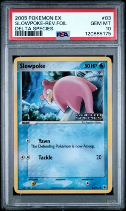 2005 POKEMON EX DELTA SPECIES #83 SLOWPOKE-REVERSE FOIL PSA 10 - Image 1