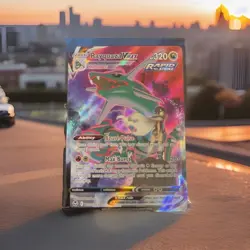NEW Rayquaza VMAX Ultra Rare Full Art Holo Rapid Strike TG20/TG30 320 HP Pokemon - Image 1