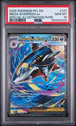 2025 POKEMON PFL PHANTASMAL FLAMES 127/094 MEGA SHARPEDO EX PSA 10 Gem Mint SIR - Image 1