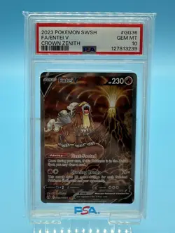 Pokemon Entei V Crown Zenith Galarian Gallery Full Art #GG36 PSA 10 Gem Mint - Image 1