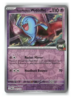 Team Rocket's Wobbuffet 082/182 Rare Destined Rivals Pokemon Reverse Holo NM - Image 1