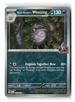 Team Rocket's Weezing 126/182 Uncommon Destined Rivals Pokemon Reverse Holo NM - Image 1