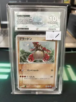 Pokemon Groudon 027/ADV-P 7 Eleven 7/11 Promo 2003 Japanese - PSA 8 *UK Seller* - Image 1