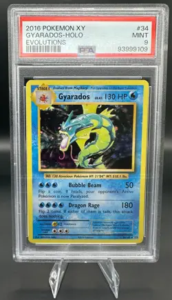 PSA 9 🌊 Gyarados #34 – Pokemon Evolutions Holo Rare! 💥 - Image 1