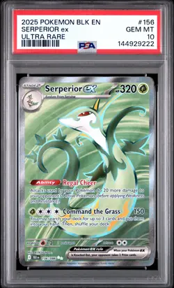 2025 POKEMON BLK EN-BLACK BOLT ULTRA RARE #156 SERPERIOR EX PSA 10 - Image 1