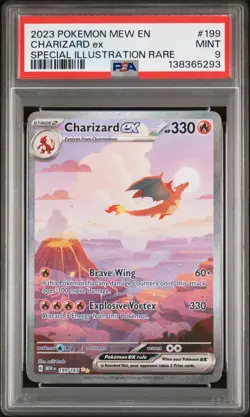 Charizard Ex Pokemon Mew En-151 199 NM PSA 9 - Image 1