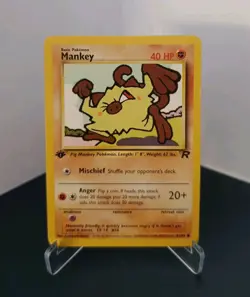 Pokemon TCG - Mankey 61/82 - 1st Edition Team Rocket Non-Holo - LP - Image 1